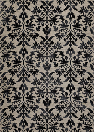 Couristan Everest Retro Damask Grey/Black Area Rug