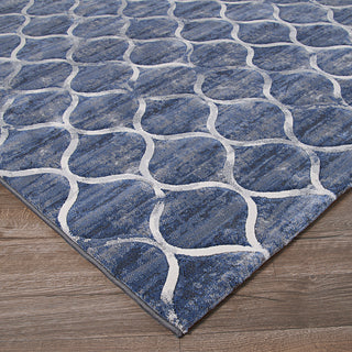 Couristan Easton Ogee Dusk Blue Area Rug Close Up Image