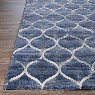 Couristan Easton Ogee Dusk Blue Area Rug Corner Image