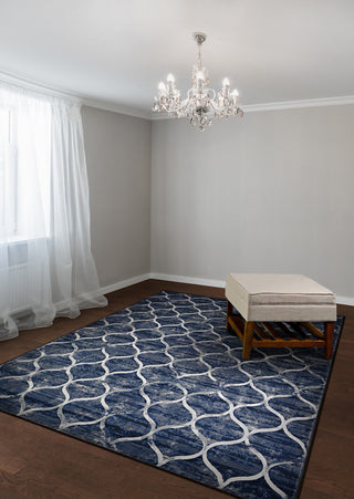 Couristan Easton Ogee Dusk Blue Area Rug Lifestyle Image Feature