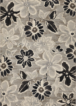 Couristan Everest Wild Daisy Grey/Black/White Area Rug Main Image