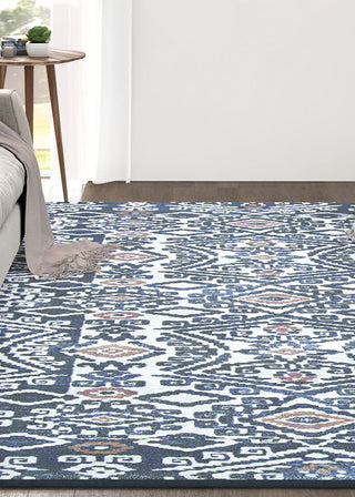 Couristan Everest Bohemia Denim Ivory Area Rug Lifestyle Image Feature