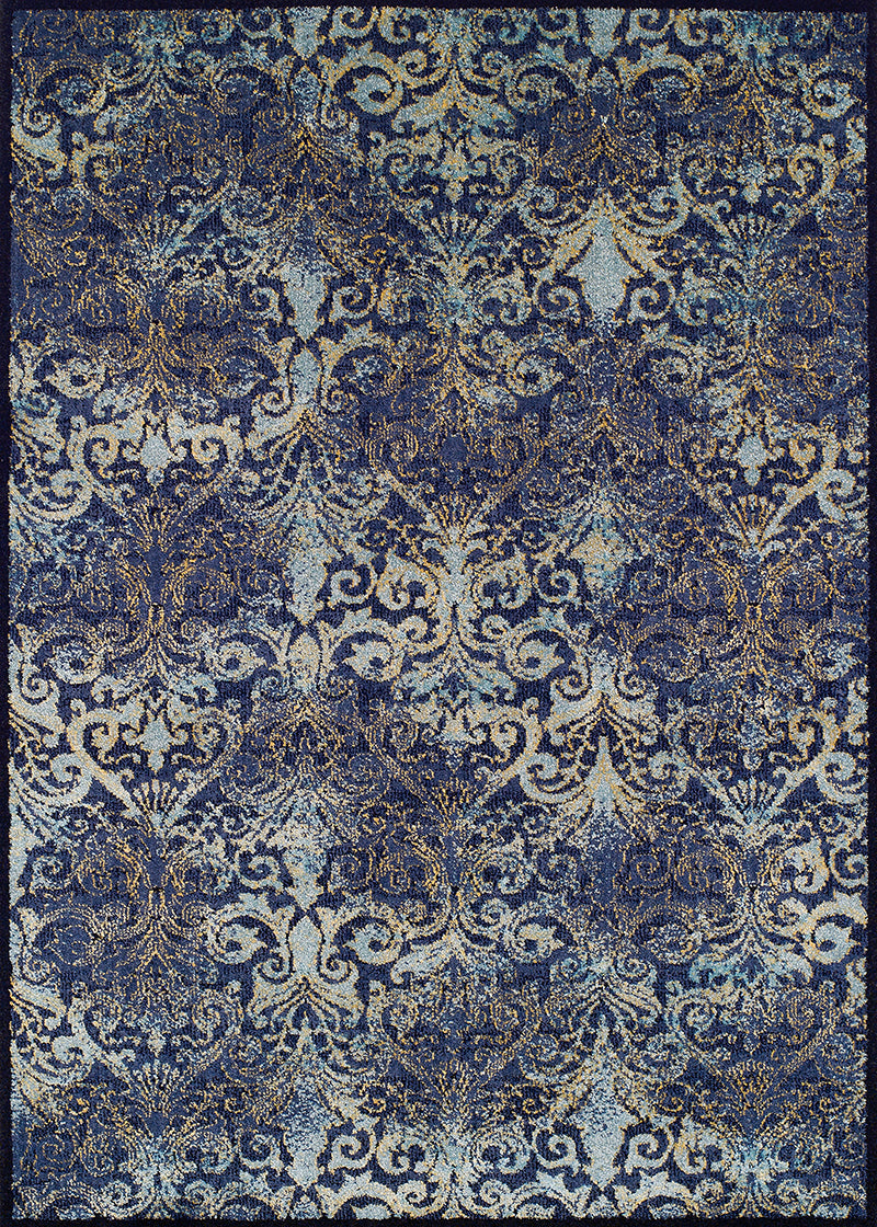 Couristan Vintage Royal Arabesque Denim/Aqua Area Rug