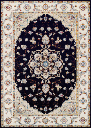Couristan Vintage Floral Malayer Ebony/Sand Area Rug main image