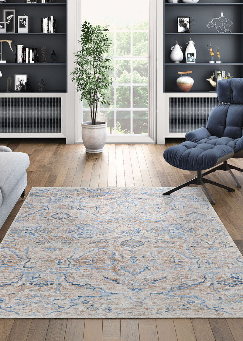 Couristan Couture Ballerine Burnished Gold/Denim Area Rug Lifestyle Image Feature