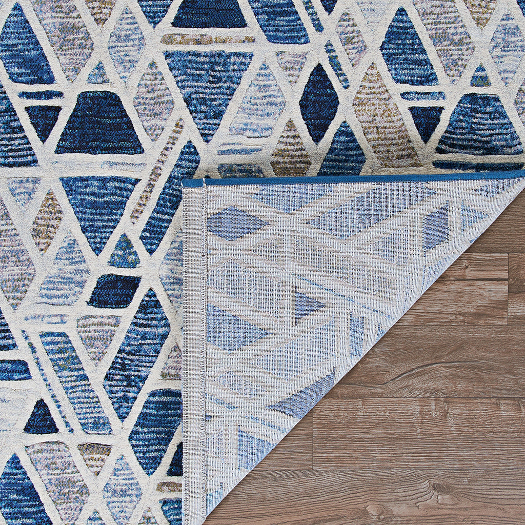 Couristan Easton City Bricks Graffiti Blue Area Rug main image