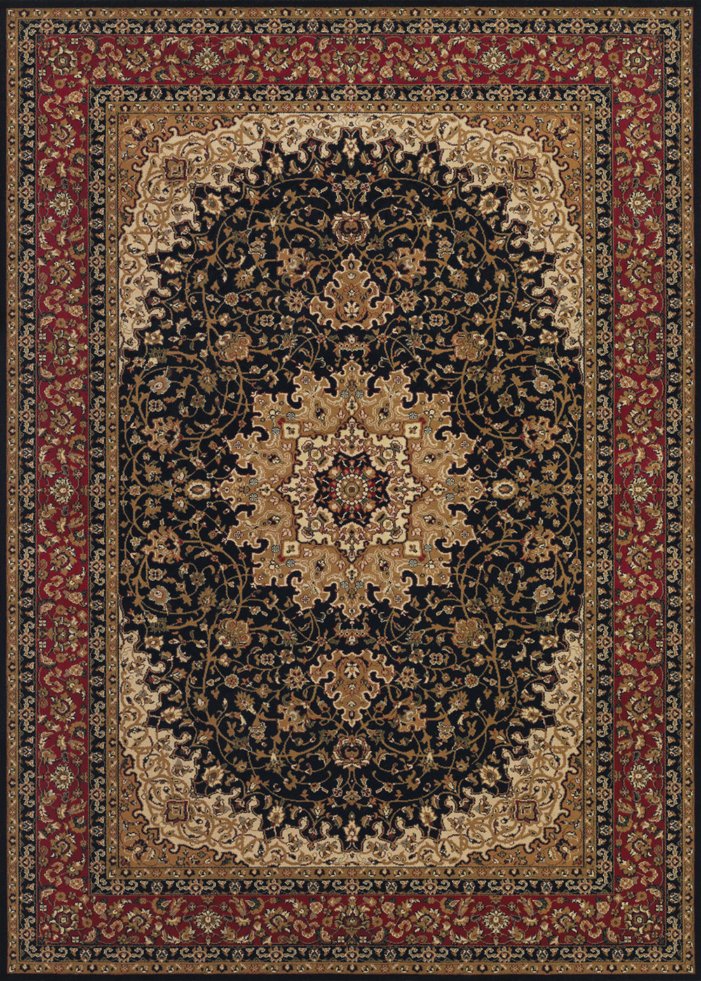 Couristan Izmir Royal Kashan Black Area Rug