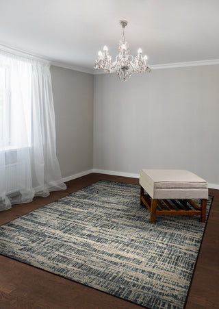 Couristan Easton Maynard Antique Cream/Teal Area Rug Lifestyle Image Feature