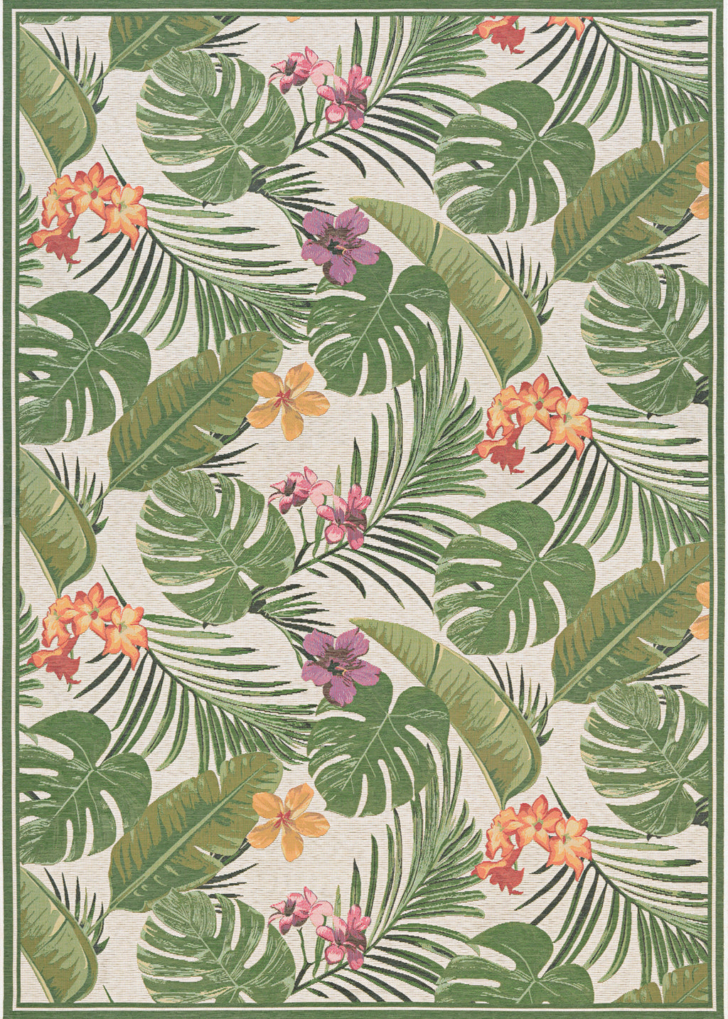 Couristan Dolce Flowering Fern Ivory/Huntrgreen Area Rug