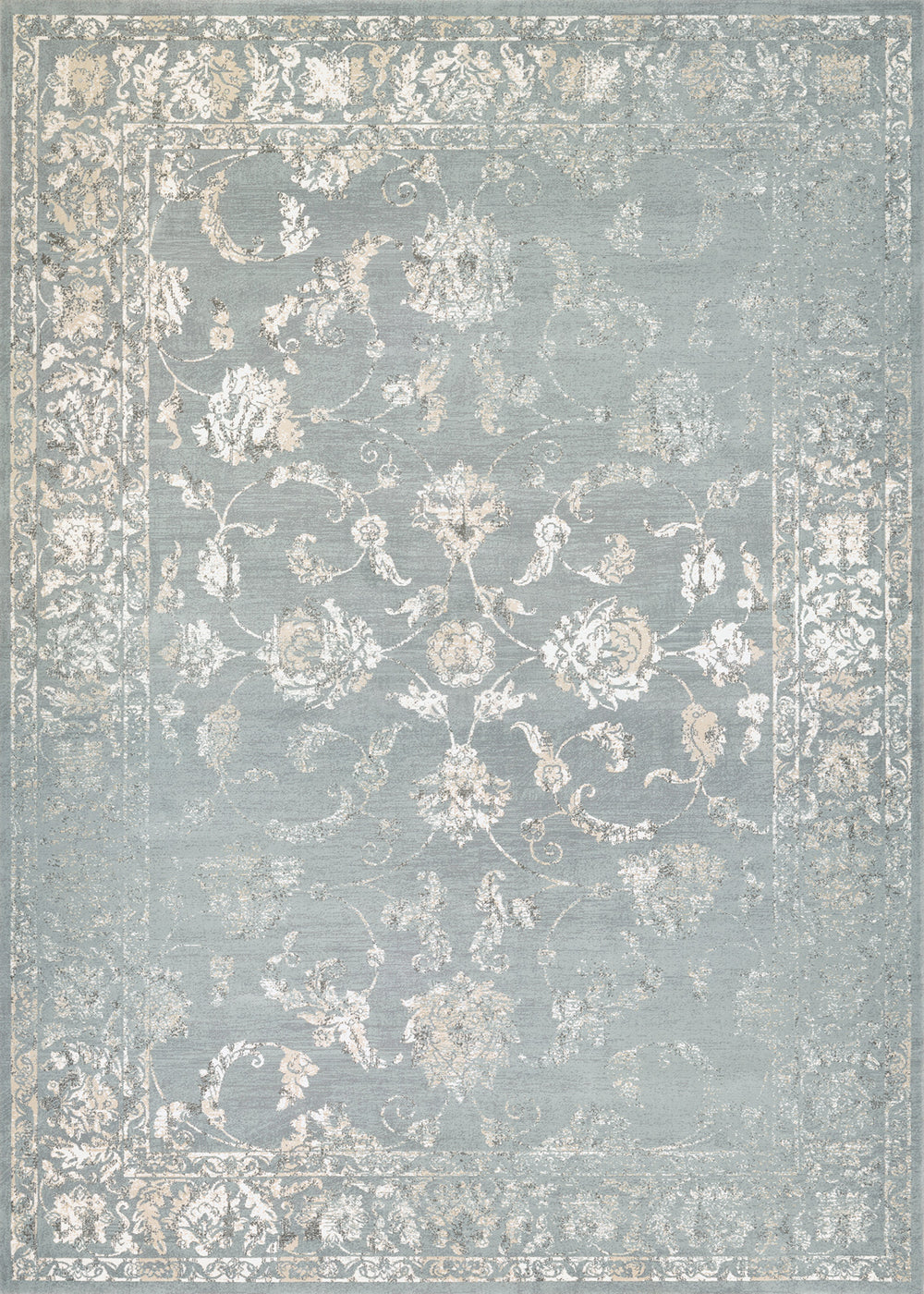 Couristan Provincia Botanic Applique Mint/Cream Area Rug