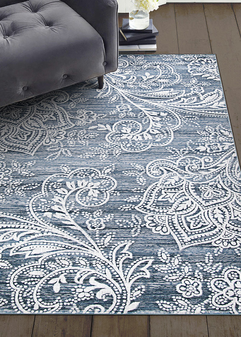 Couristan Nirvana Topiary Greystone Area Rug Lifestyle Image Feature