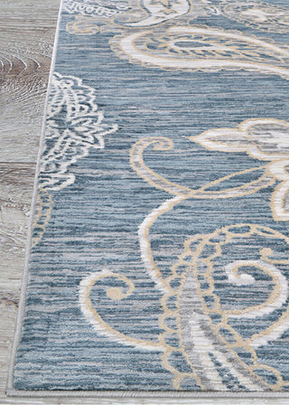 Couristan Nirvana Garden Damask Greystone Area Rug Corner Image