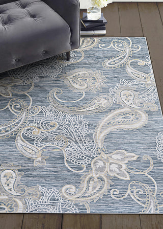 Couristan Nirvana Garden Damask Greystone Area Rug Lifestyle Image Feature