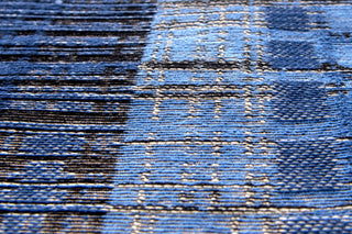 Louis de Poortere Mad Men Sky Scraper 8426 Rockefeller Blue Area Rug Detail