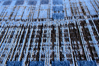 Louis de Poortere Mad Men Sky Scraper 8426 Rockefeller Blue Area Rug Detail