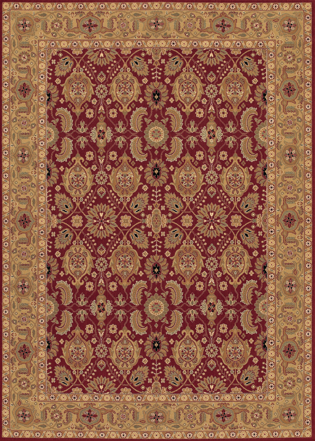 Couristan Royal Kashimar All Over Vase Persian Red Machine Loomed Area Rug