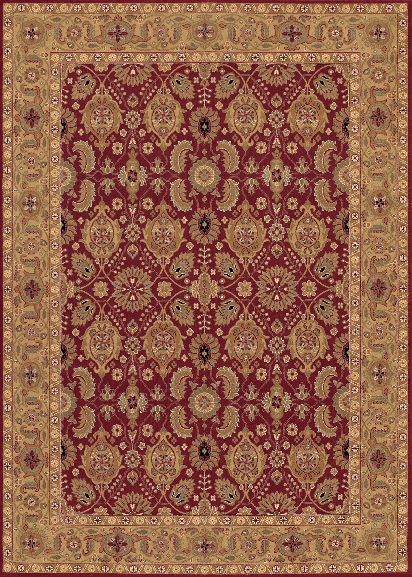 Couristan Royal Kashimar All Over Vase Persian Red Machine Loomed Area Rug