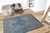Louis de Poortere Fading World Medallion 8255 Grey Turquoise Area Rug 