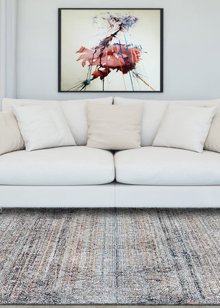 Couristan Luxor Barocco Multi/Antique Beige Pewter Area Rug Lifestyle Image Feature