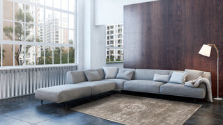 Louis de Poortere Fading World Medallion 8382 White Pepper Area Rug Interior Shot