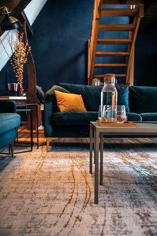 Louis de Poortere Mad Men Griff 8419 Columbus Gold Area Rug 