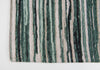 Louis de Poortere Atlantic Ocean 8592 Green Stripes Area Rug by Marie Bathellier Corner Shot