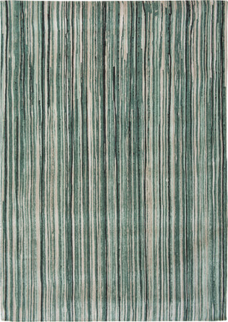 Louis de Poortere Atlantic Ocean 8592 Green Stripes Area Rug by Marie Bathellier main image