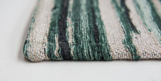 Louis de Poortere Atlantic Ocean 8592 Green Stripes Area Rug by Marie Bathellier Close Up