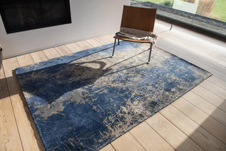 Louis de Poortere Mad Men Cracks 8629 Abyss Blue Area Rug  Feature