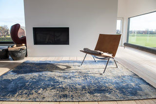 Louis de Poortere Mad Men Cracks 8629 Abyss Blue Area Rug 