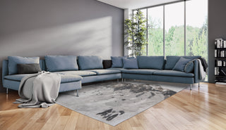 Louis de Poortere Atlantic Surf 8640 Grey Waves Area Rug by Marie Bathellier  Feature