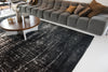 Louis de Poortere Mad Men Griff 8655 White On Black Area Rug 