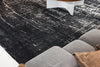 Louis de Poortere Mad Men Griff 8655 White On Black Area Rug 