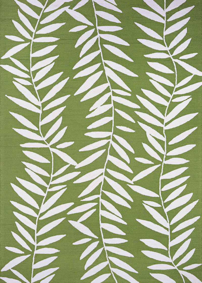 Couristan Covington Bamboo Leaves Lime Area Rug main image