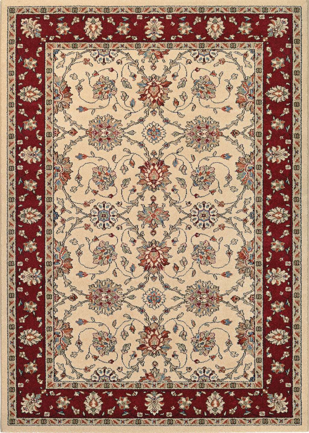 Couristan Traditions Halle Ivory/Ruby Area Rug