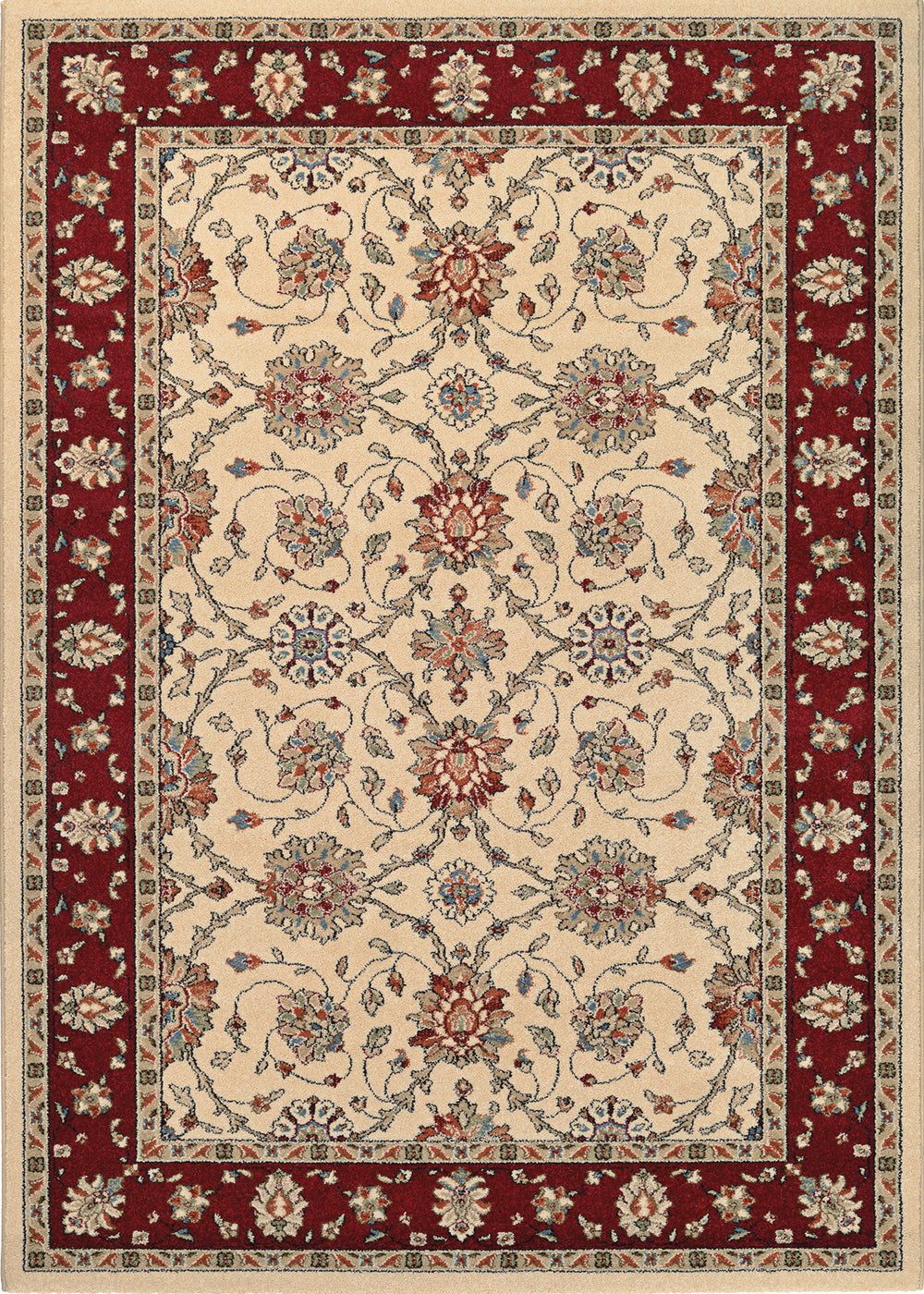 Couristan Traditions Halle Ivory/Ruby Area Rug