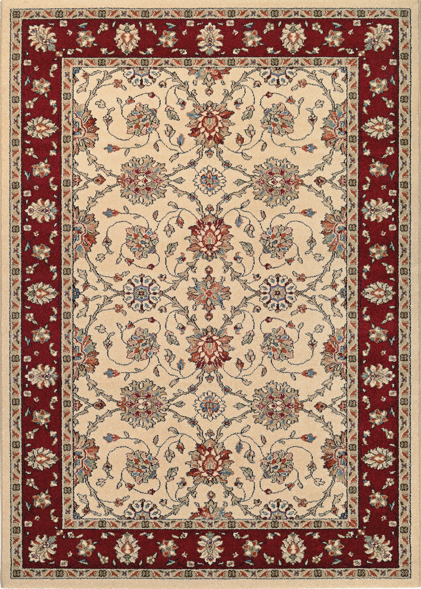 Couristan Traditions Halle Ivory/Ruby Area Rug