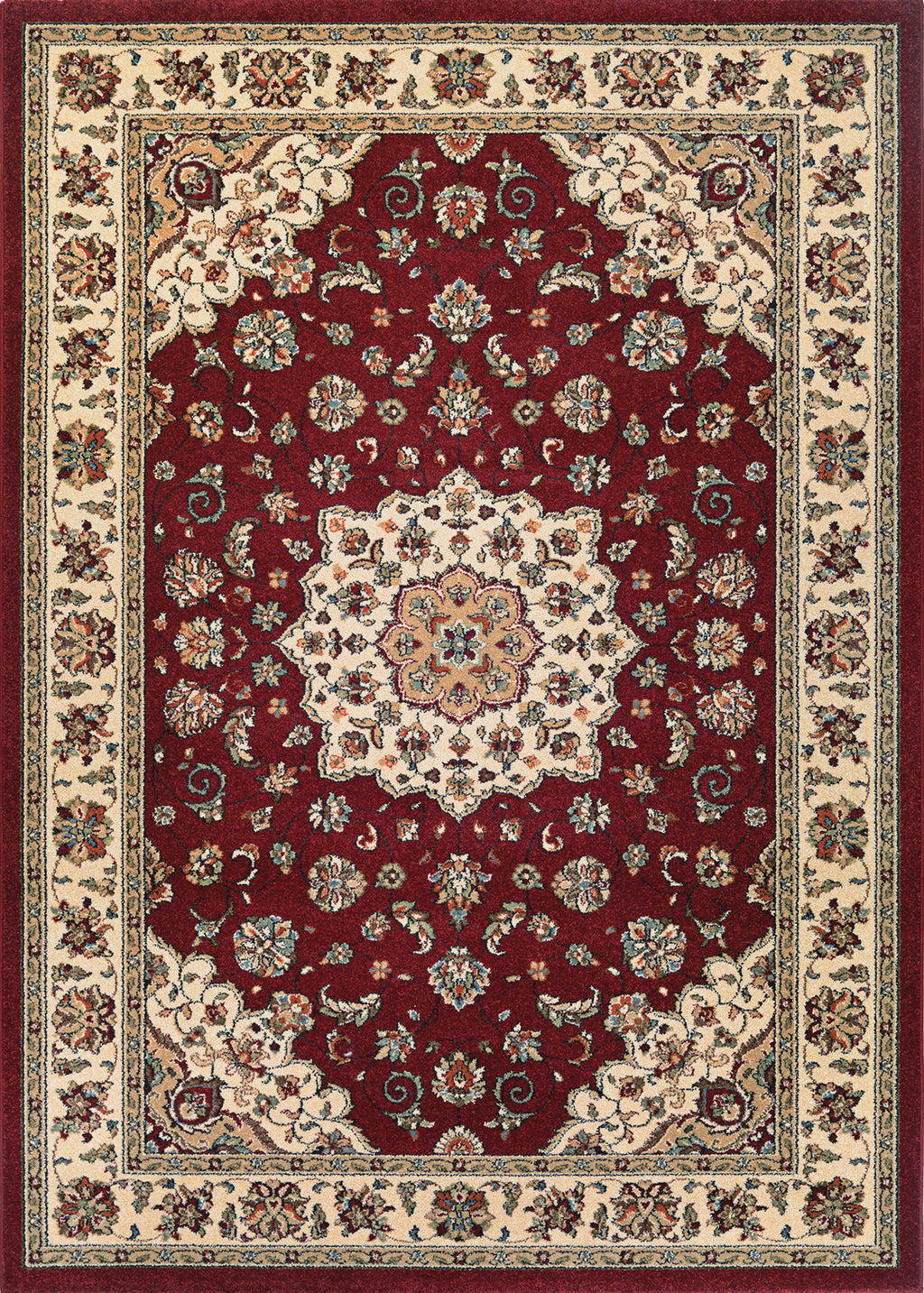 Couristan Traditions Namur Ruby/Ivory Area Rug