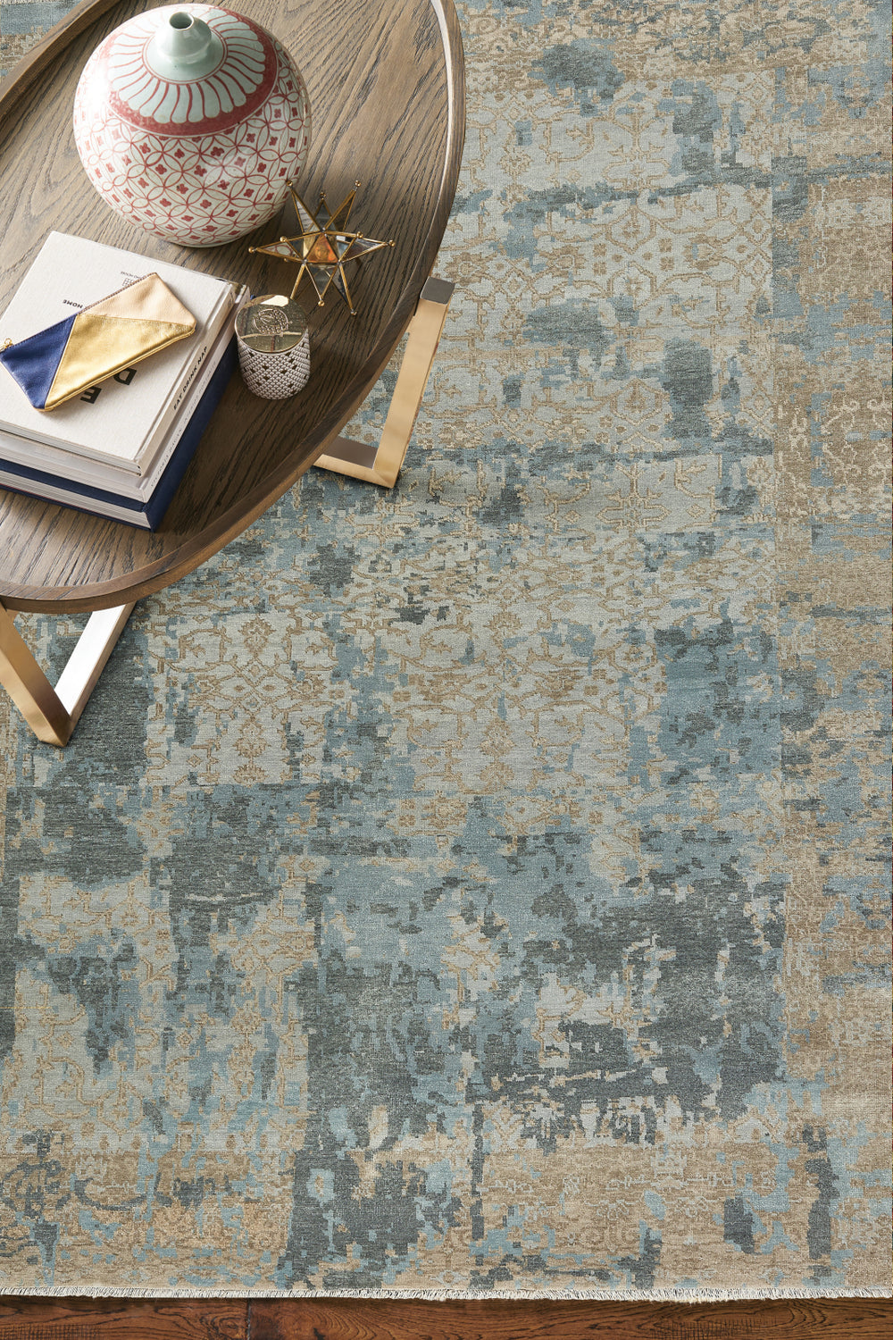 Capel Ellerbe 1095 Tan Blue Area Rug Room Scene Featured