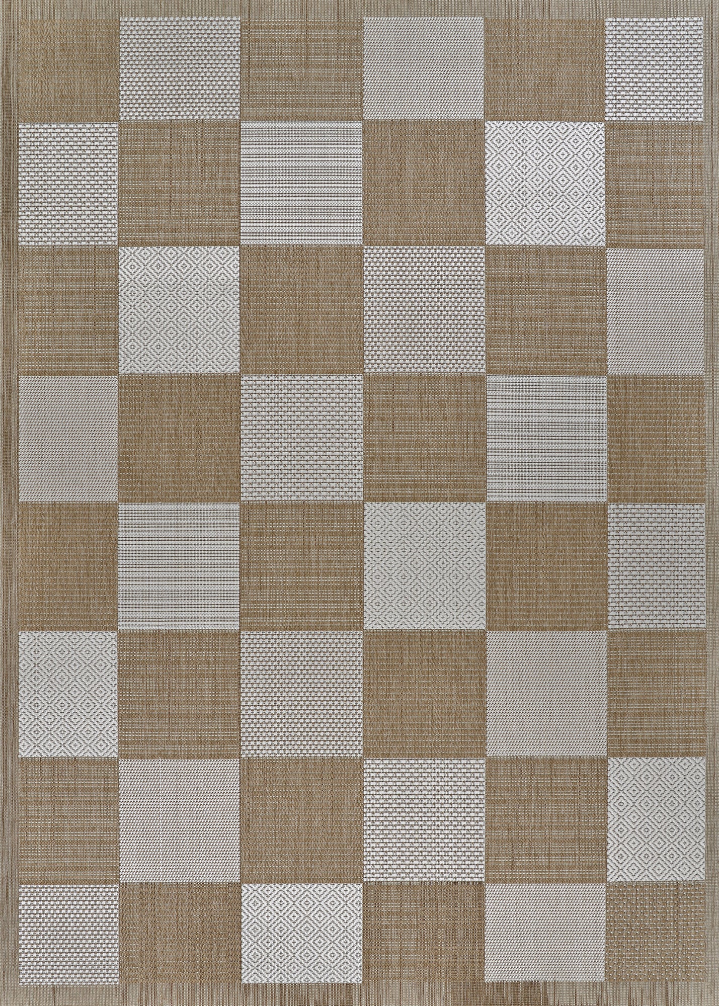 Couristan Everhome Checkered Point Light Brown/Ivory Area Rug main image