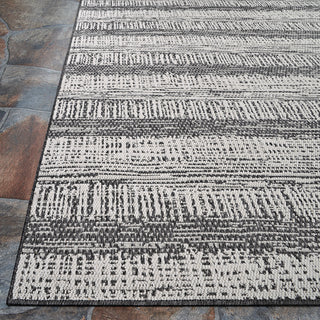 Couristan Everhome Tangent Charcoal/Ivory Area Rug Corner Shot