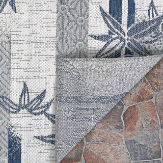Couristan Everhome Bamboo Stripe Ivory/Cape Blue Area Rug Backing