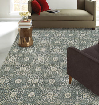 Capel Burmesse Flower 1881 Pewter 330 Area Rug Rectangle/Vertical Stripe Rectangle