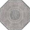 Unique Loom Aberdeen T-CHFD1 Gray Area Rug Octagon Top-down Image