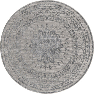 Unique Loom Aberdeen T-CHFD1 Gray Area Rug Round Top-down Image