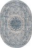Unique Loom Aberdeen T-CHFD1 Light Blue Area Rug Oval Top-down Image