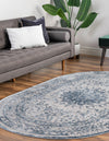 Unique Loom Aberdeen T-CHFD1 Light Blue Area Rug Oval Lifestyle Image
