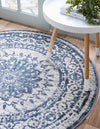 Unique Loom Aberdeen T-CHFD1 Light Blue Area Rug Round Lifestyle Image