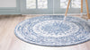 Unique Loom Aberdeen T-CHFD1 Light Blue Area Rug Round Lifestyle Image