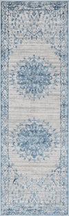 Unique Loom Aberdeen T-CHFD1 Light Blue Area Rug Runner Top-down Image